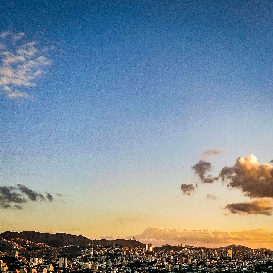 Pôr do sol em Belo Horizonte.