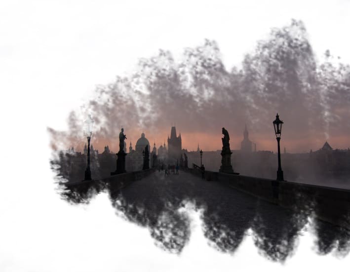 praga-mascara-2 Nascer do sol na ponte Charles Bridge em Praga, na República Tcheca.